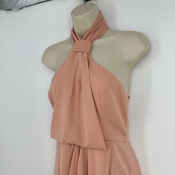 Shona Joy Core Knot Draped Dress Size 4 The Iconic Nude Pink Wedding Guest Party - Picture 2 of 10